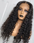 Flash Sale $159.99 22" Water Wave 4x4 Lace Closure Human Hair Wigs Preplucked HD Lace