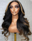 Balayage Honey Color Body Wave 4x4 Lace Wig Glueless Lace Front Human Hair Wigs