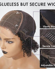 4C Edges | Kinky Edges Deep Wave 5x5 Closure Lace Glueless C Part Short Wig 100% Human Hair