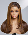 Limited Design | Saletta Sparkle Galaxy Layered Cut Glueless 5X5 Closure Undetectable HD Lace Wig Pre-bleached 100% Human Hair