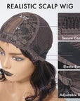 Boho-Chic | Romantic Bohemian Curly Minimalist Lace Glueless Long Wig with Cute Bangs 100% Human Hair