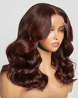 Limited Design | Copper Red Highlight Loose Wave 5x5 Closure Lace Glueless Mid Part Long Wig 100% Human Hair