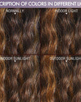 Boho-Chic | Chestnut Brown Highlights Bohemian Curly 5×5 Closure Lace Glueless Mid Part Long Wig 100% Human Hair