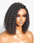 Boho-Chic | Super Bob Bohemian Curly Minimalist HD Lace Glueless C Part Short Wig 100% Human Hair