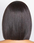 Beginner Friendly Straight Bob 5×5 Lace Glueless Left C Part Short 100% Human Hair Wig With Bangs