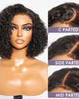 4C Edges | Kinky Edges Deep Wave 5x5 Closure Lace Glueless C Part Short Wig 100% Human Hair