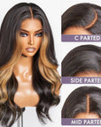 Blonde Highlight Big Loose Wave 5x5 Closure HD Lace Glueless Mid Part Wig 100% Human Hair