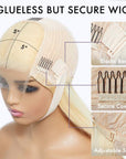 Easily Redyed 613 Silky Straight 5x5 Closure HD Lace Glueless Mid Part Long Wig 100% Human Hair