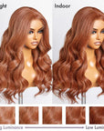 Cinnamon Brown Loose Wave Glueless 5x5 Closure Undetectable HD Lace Long Wig 100% Human Hair