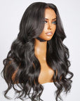 Breathable Cap Loose Body Wave 7x5 HD Lace Mid Part Long Wig 100% Human Hair