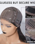 Natural Black Roll Curly 4x4 Closure Lace Glueless C Part Short Wig 100% Human Hair
