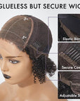 Gorgeous Natural Black Loose Wave 5x5 Closure Lace Glueless Short Wig 100% Human Hair