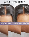 Ombre Brown Loose Wave Minimalist HD Lace Glueless C Part Short Wig 100% Human Hair