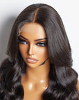 Face-Framing Curtain Bangs Body Wave Glueless 5x5 Closure HD Lace Wig
