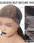 13x6 Compact Frontal Lace Natural Black Body Wave Side Part Long Wig 100% Human Hair