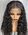 Flash Sale $159.99 22" Water Wave 4x4 Lace Closure Human Hair Wigs Preplucked HD Lace