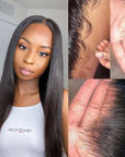 Silky Straight 13x4 Frontal Undetectable HD Lace Long Wig 100% Human Hair