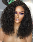 Afro Kinky Curly 4x4 Crystal HD Lace Wig With Natural Kinky Edge Baby Hair Line Glueless Wig