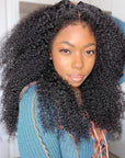 Afro Kinky Curly 4x4 Crystal HD Lace Wig With Natural Kinky Edge Baby Hair Line Glueless Wig