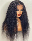 Crystal Lace 5x5 Glueless Lace Deep Curly Human Hair Closure Wigs (Install In 5 Mintues)