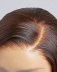 Limited Design | Amanda Honey Brown Highlight 13x4 Frontal Lace Side Part Long Wig 100% Human Hair