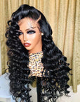 99j Burgundy Loose Deep Wave Wig Beautiful Crimp Wave 13x4 Lace Frontal | 4x4 Closure Human Hair Wigs