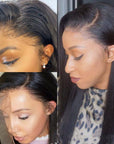 Silky Straight 13x4 Frontal Undetectable HD Lace Long Wig 100% Human Hair