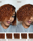 Trendy Mix Brown Short Cut Curly Minimalist HD Lace Glueless Side Part Wig 100% Human Hair