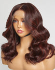 Limited Design | Copper Red Highlight Loose Wave 5x5 Closure Lace Glueless Mid Part Long Wig 100% Human Hair