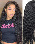 Stylish Water Wave 13x4 Frontal HD Lace Free Part Long Wig 100% Human Hair
