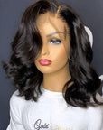 Short Wavy Bob Lace Front Human Hair Wigs 13X4 Highlight Honey Blonde Wigs
