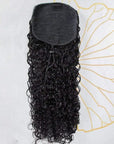 Water Wave Drawstring Ponytail 30inch Long Brazilian Human Hair Extensions