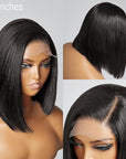 Glueless Asymmetric Side Part 4x4 Closure Bob Wig 100% Human Hair