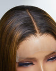 Limited Design | Brown Blonde Mix Silky Straight 5x5 Closure HD Lace Glueless Long Wig 100% Human Hair