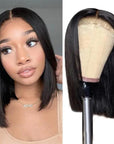 Beginner Friendly Glueless Silky Blunt Cut 4x4 Closure Bob Wig 100% Human Hair | Upgraded 2.0