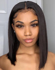 Glueless Invisible Crystal HD Lace Straight Short 13x4 5x5 Lace Front Bob Wig Human Hair Wig