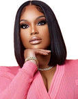 Glueless Clear HD Lace Straight Short Bob Human Hair Wigs Brazilian 13X4 Lace Front Bob Wigs