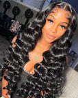 99j Burgundy Loose Deep Wave Wig Beautiful Crimp Wave 13x4 Lace Frontal | 4x4 Closure Human Hair Wigs