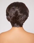 Limited Design | Mature Boss Natural Black Pixie Cut 13x4 Frontal Lace C Part Short Wig 100% Human Hair | Not Sold Separately