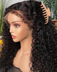 Curly 360 Lace Front Wig With Realistic 4C Hairline Edges Human Hair Wigs