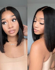 Beginner Friendly Glueless Silky Blunt Cut 4x4 Closure Bob Wig 100% Human Hair | Upgraded 2.0