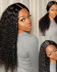 Wet And Wavy | Water Wave 4x4 Closure Lace Glueless Mid Part Long Wig 100% Human Hair