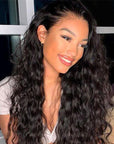 4x4/13x4 Water Wave Human Hair Lace Closure Wig