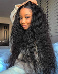 4x4/13x4 Water Wave Human Hair Lace Closure Wig