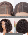Glueless Short Deep Wave Bob 4x4 Closure Lace Wig 100% Human Hair