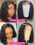Short Deep Curly Bob Cut Wig 4x4 Transparent Lace Closure Wigs