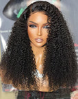 Crystal Lace Afro Kinky Curly 13x4 Lace Front Human Hair Wigs 4x4 Closure Wigs