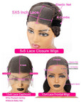 13x6 13x4 HD Lace Ombre Burgundy Bob Lace Front Wigs 5x5 Human Hair Closure Wigs