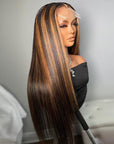 Glueless Invisiable Knots Crystal HD Lace Highlight Honey Blonde 13x4 4x4 5x5 Lace Front Human Hair Wig