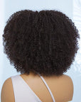 Double Drawn 4b 3C Afro Kinky Curly Bob Wigs With Bangs Capless Fringe Human Hair Wigs